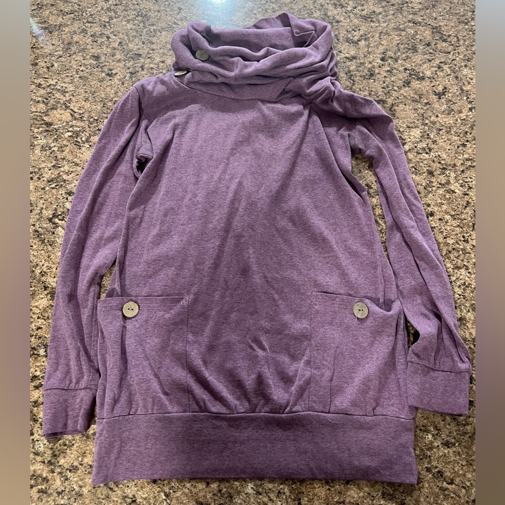 Cowl Neck Lightweight Sweatshirt